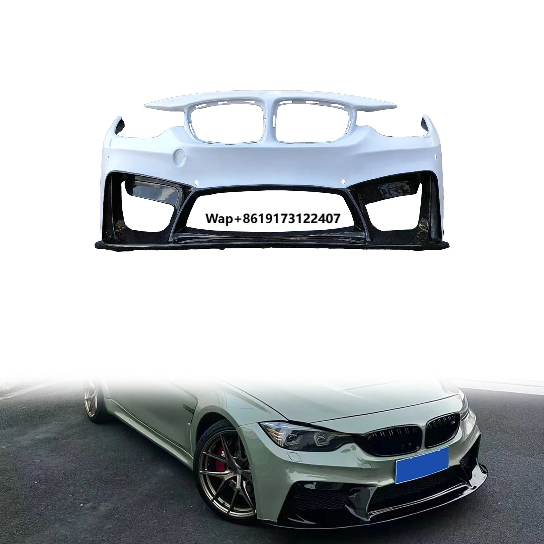 3D Style Carbon Fiber Body Kit Bumper Automotive Accessories Front Bumper for  M3/M4 F80/F82(Half Carbon Fiber)